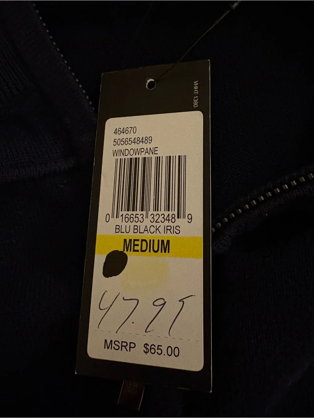 Van Heusen Men's Zip-Neck Sweater in Black
